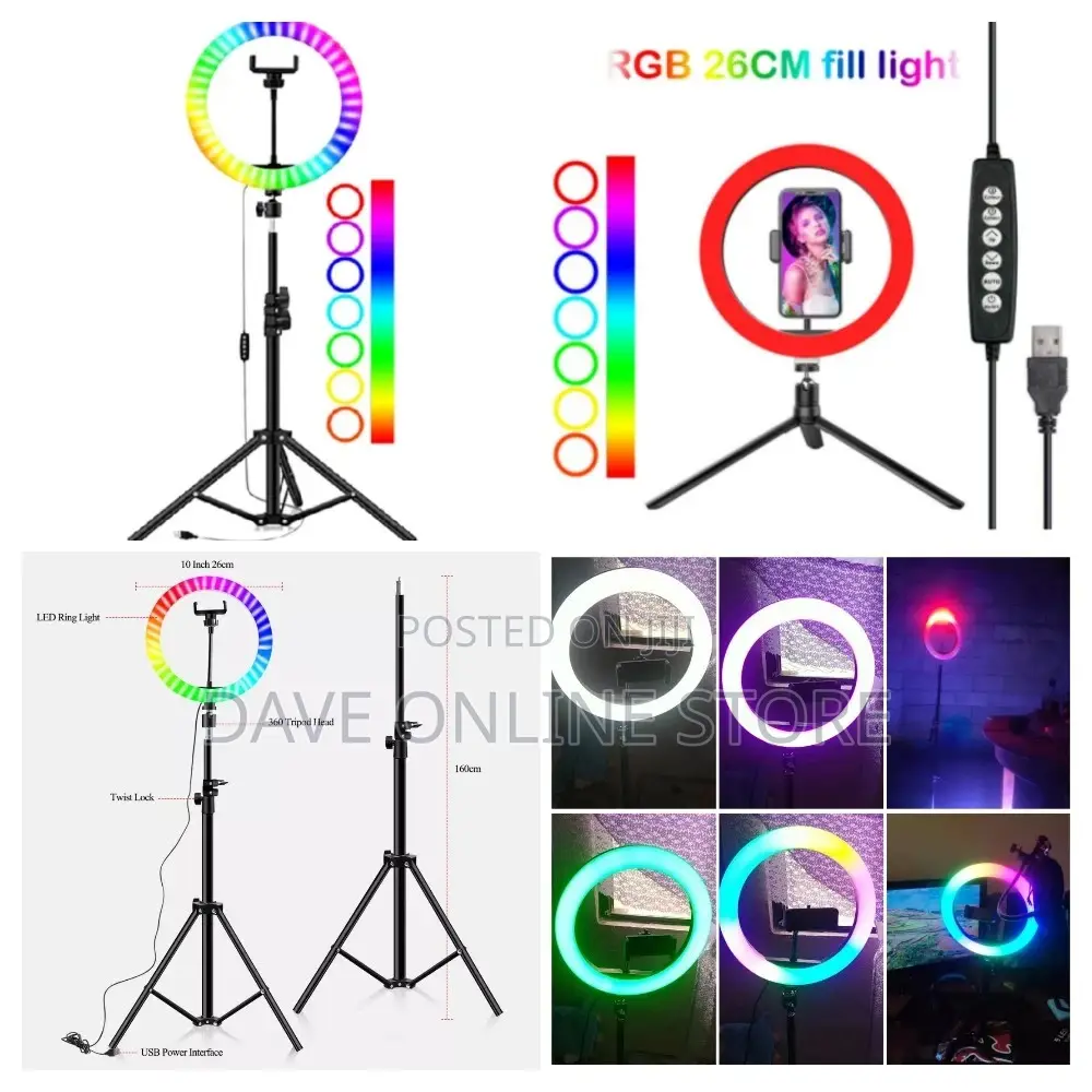 Rainbow Ringlight With Phone Clip for Vlogging Video Youtube
