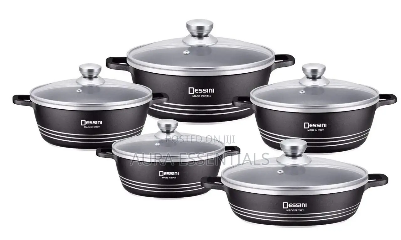 Dessini 5pieces Non-Stick Saucepan Set-Black