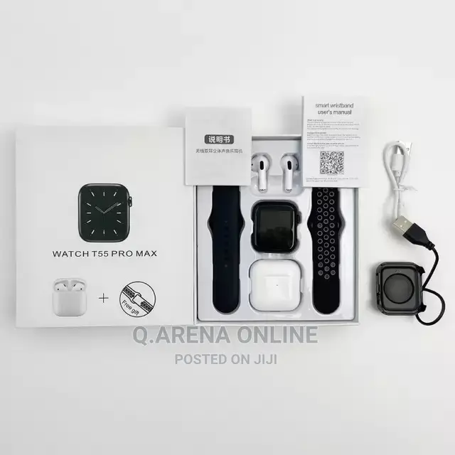 T55 Pro Smart Watch + Airpods + Straps