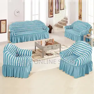 Blue Striped Sofa Covers.
