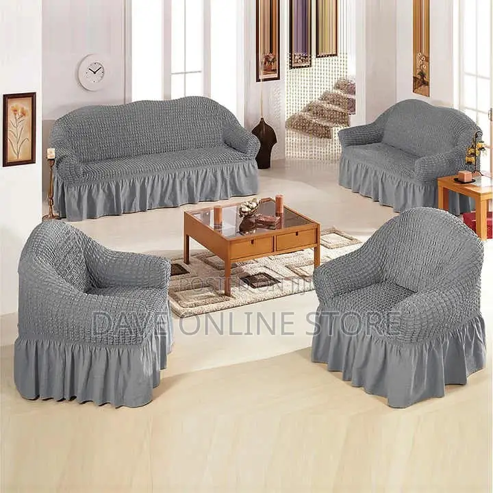 3-2-1 Grey Sofa Cover Set.