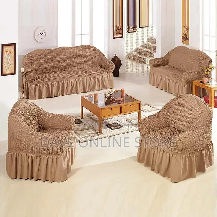 3-2-1 Brown Sofa Cover Set.