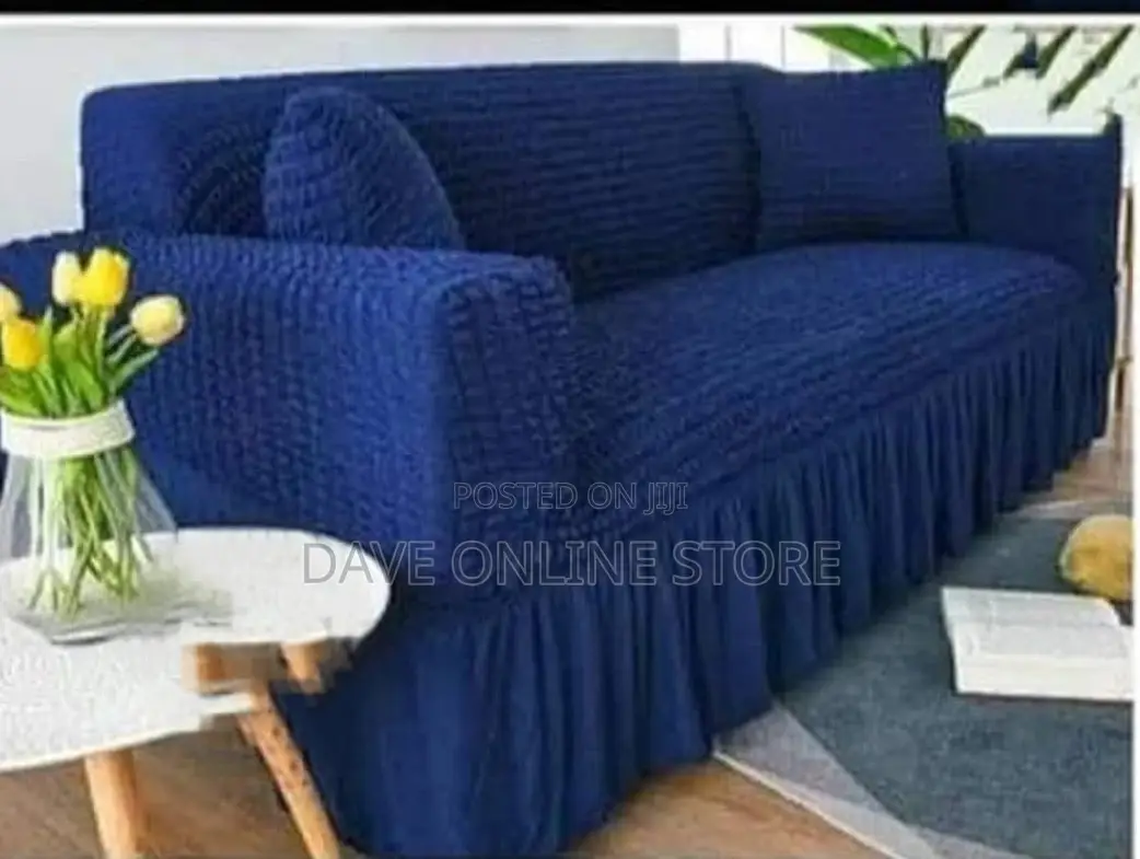 3-1-1 Blue Elastic Sofa Covers .