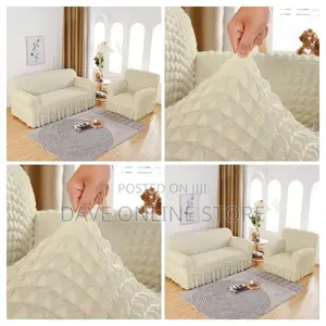 3:2:1 Cream Elastic Sofa Covers.