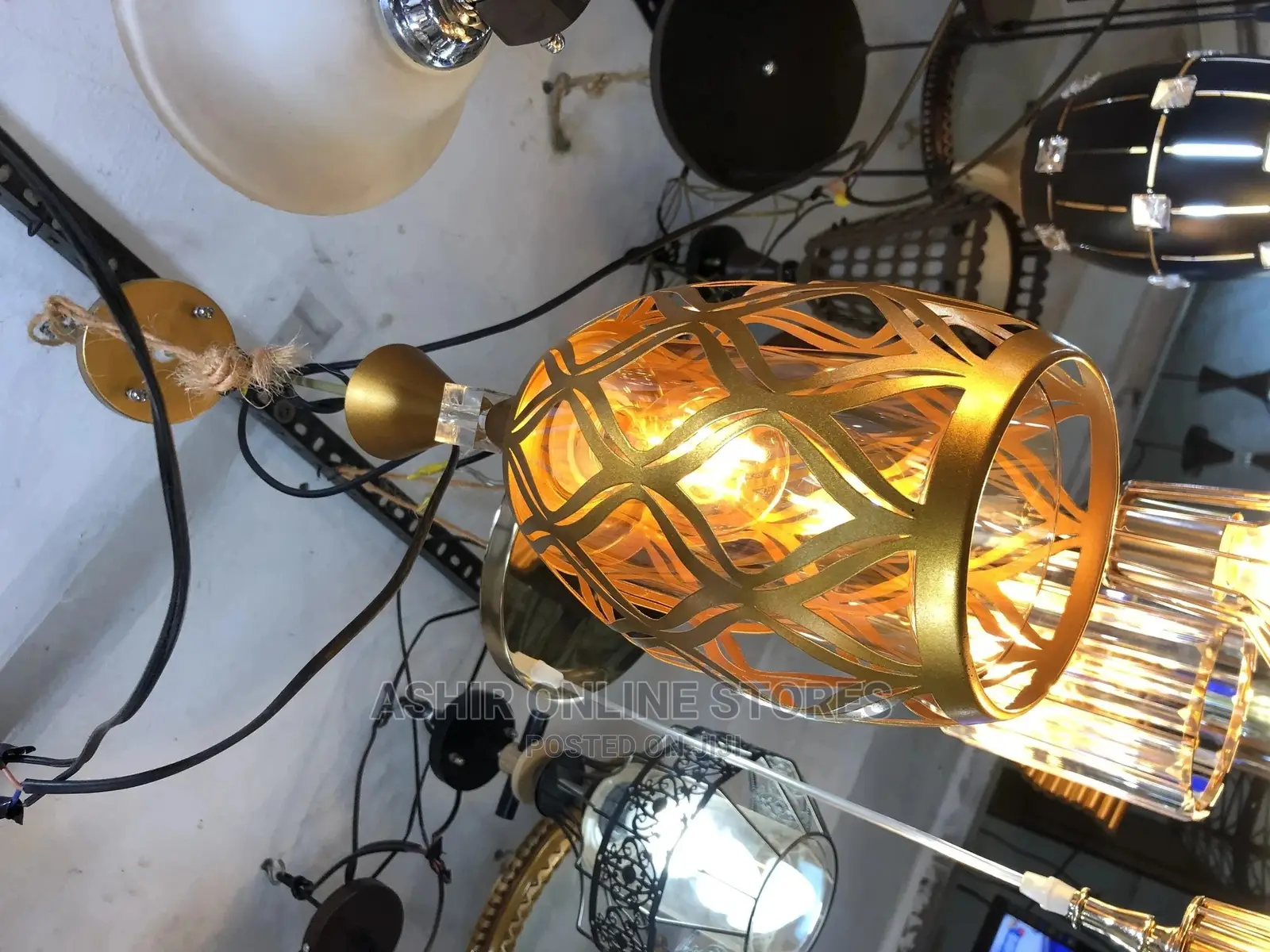 Gold Pendant Lamp Holder