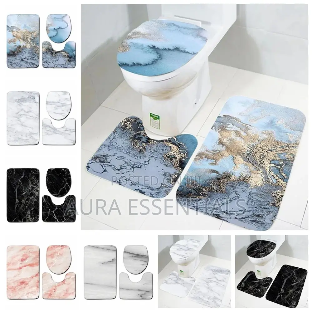 3pcs Bathroom Toilet Mats, Bathtub Mats