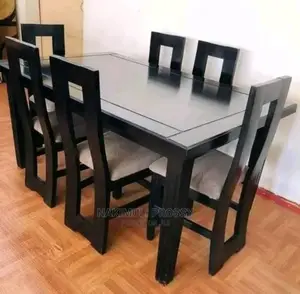 Dinning Table Six Seater Black and Grey