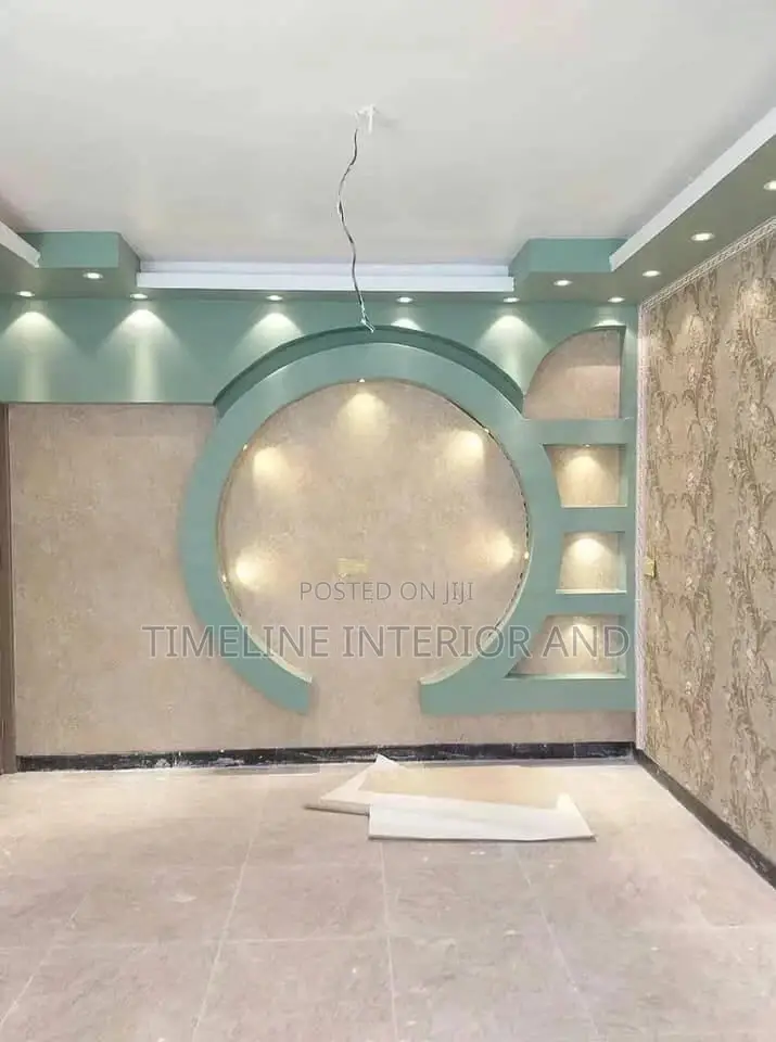 Gypsum Tv Wall Unit 0016