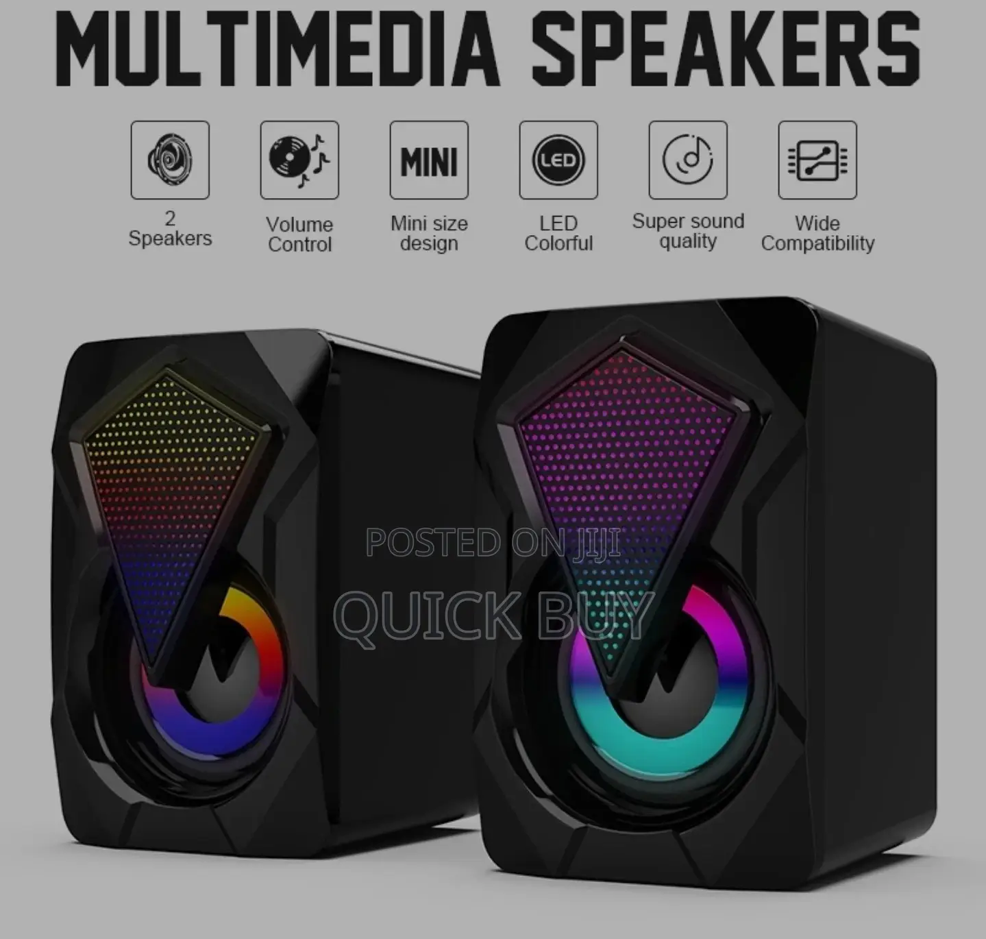 Mini Stereo Pc/ Laptop RGD Led Speakers