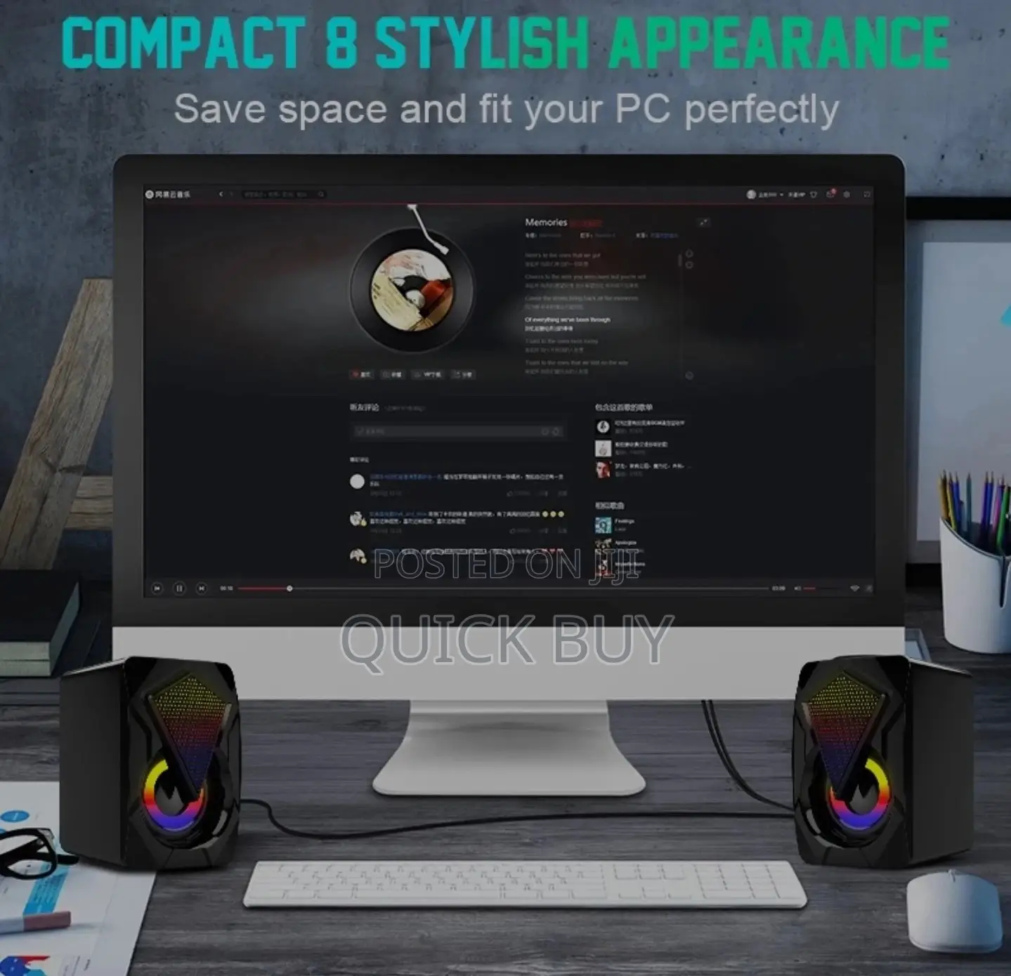 Mini Stereo Pc/ Laptop RGD Led Speakers