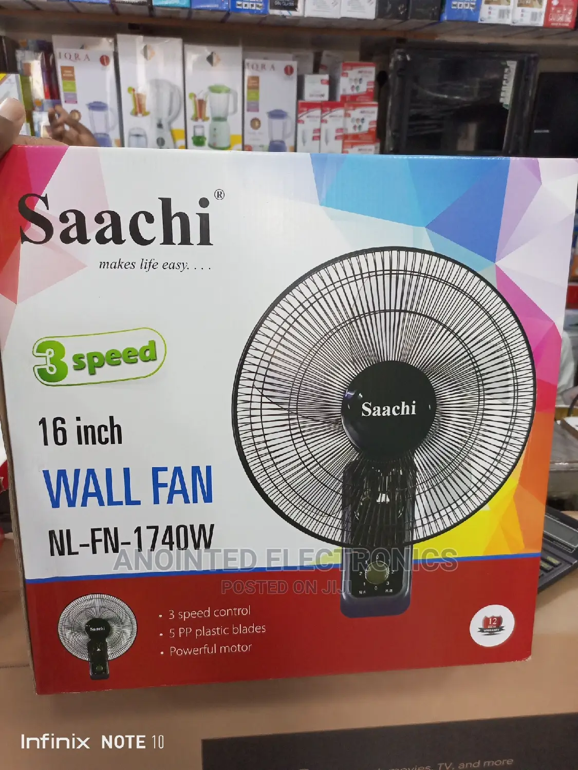 Saachi Wall Black Fan