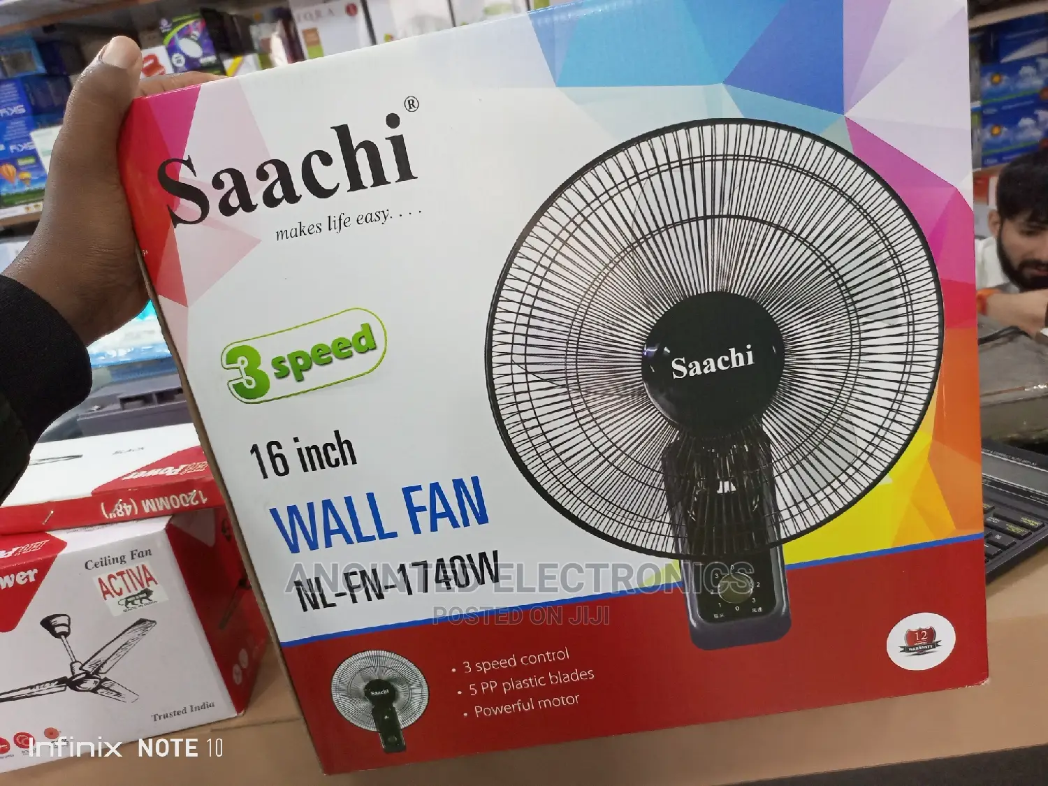 Saachi Wall Black Fan