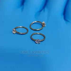 Thin Diamond Crystal Nose Ring, Fancy Solid Nosering Hoop