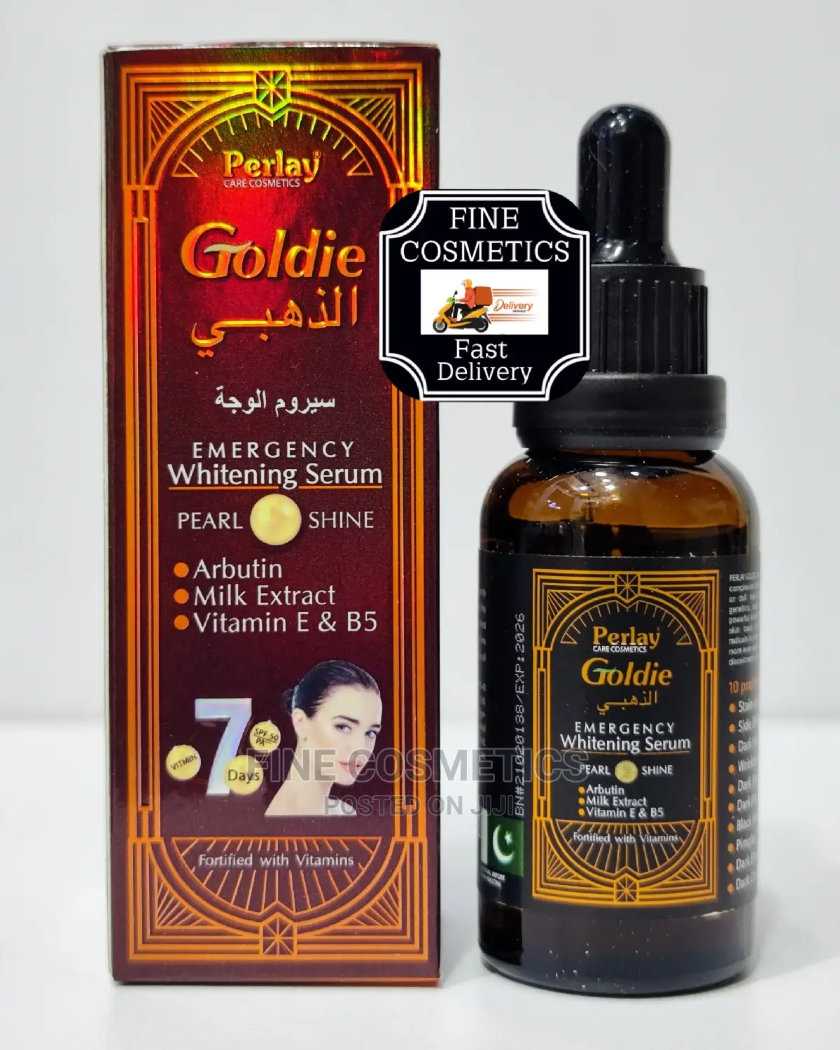 Perlay Goldie Emergency Whitening Set of Cream, Soap + Serum