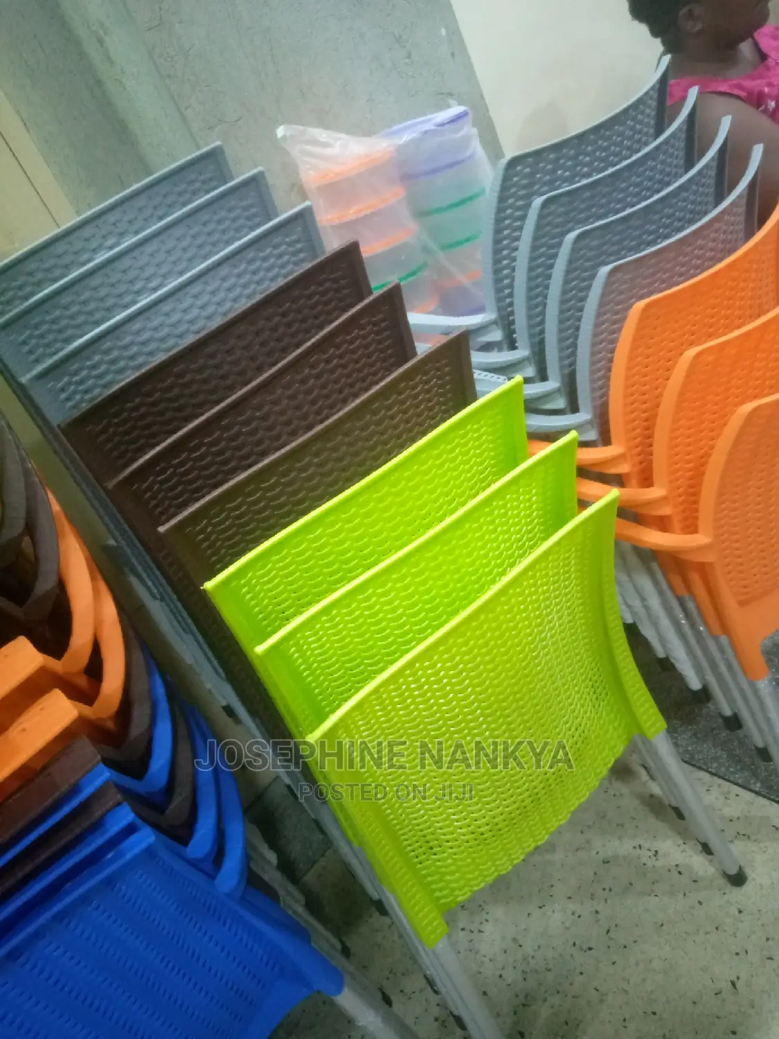 Armless Plastic Chair, Green