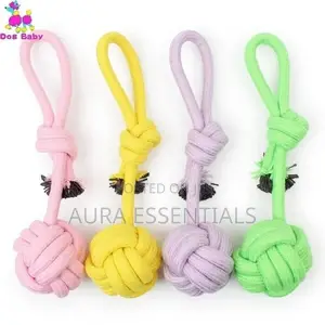 Dog Toy Cotton Rope Knot Chew Ball Grinding Teeth