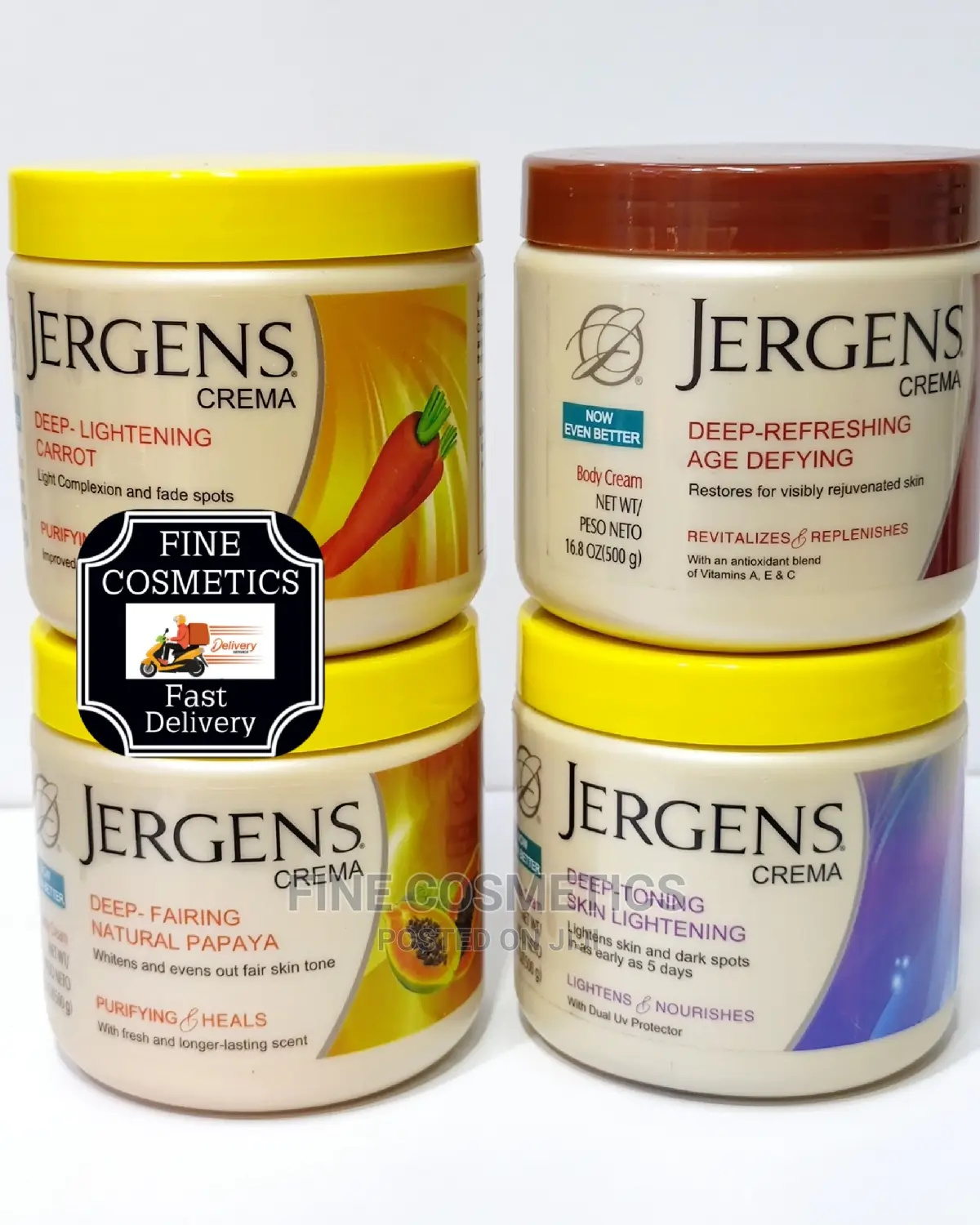 ORIGINAL Jergens Natural Papaya Deep Firming+ White'ng Cream in Central
