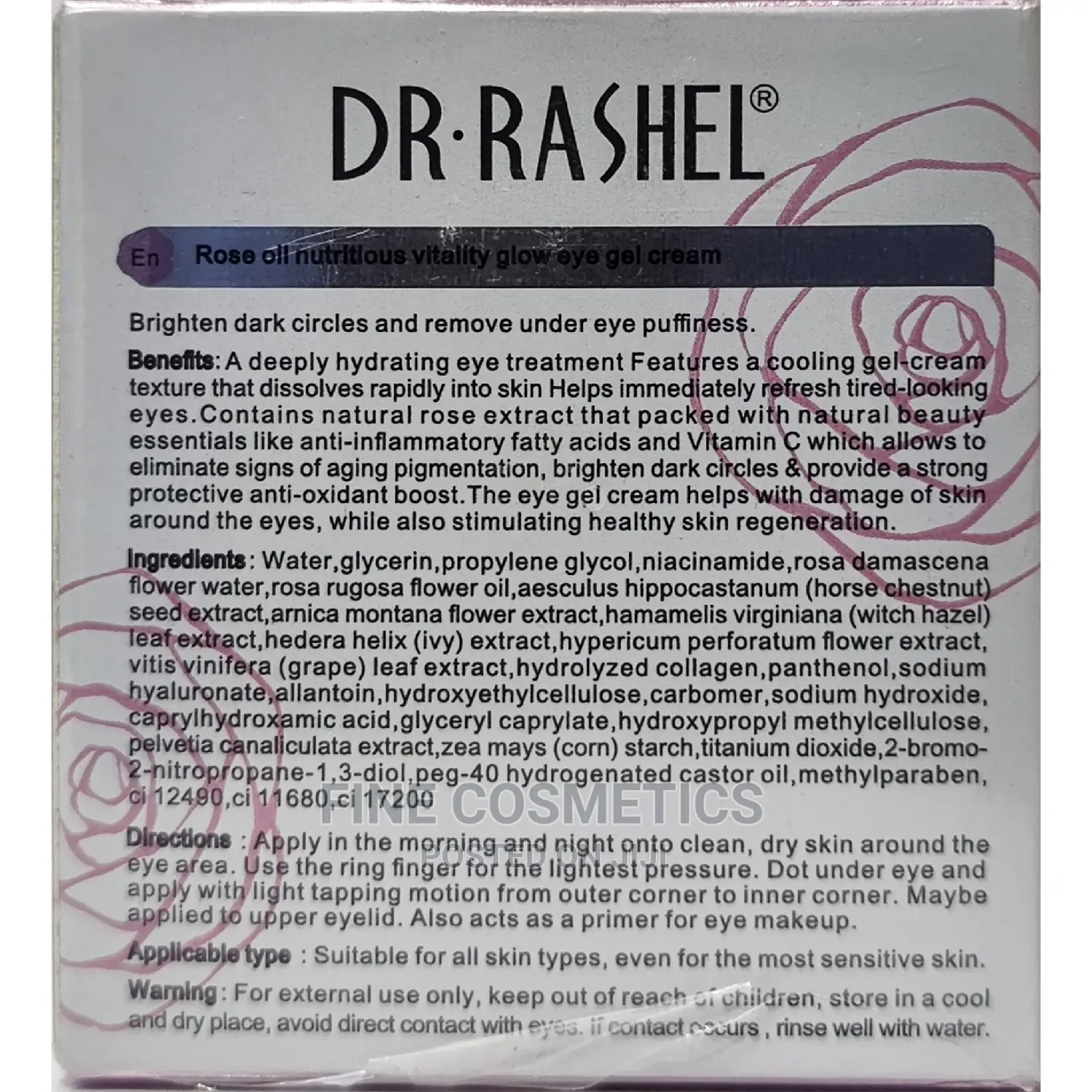 DR Rashel Rose Oil Eye Gel Cure For Dark Circles Under Eye