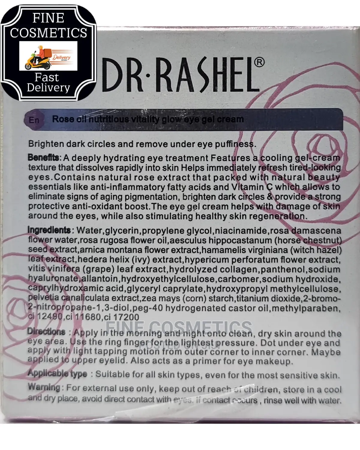 DR Rashel Rose Oil Eye Gel Cure For Dark Circles Under Eye