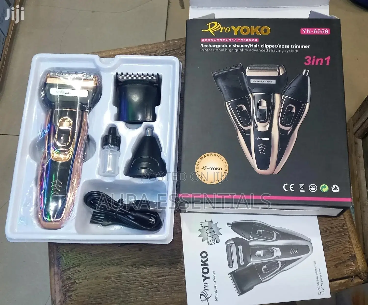 Pro-Yoko 3in1 Professional Hair Clipper/Shaver