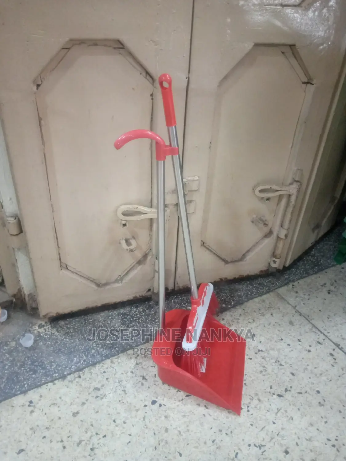 Dust Pan With Broom, Red