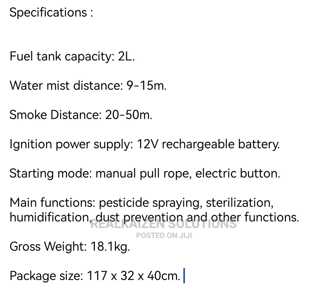 Thermo Pulsed Power Fogger Mist Sprayer Machine Gun