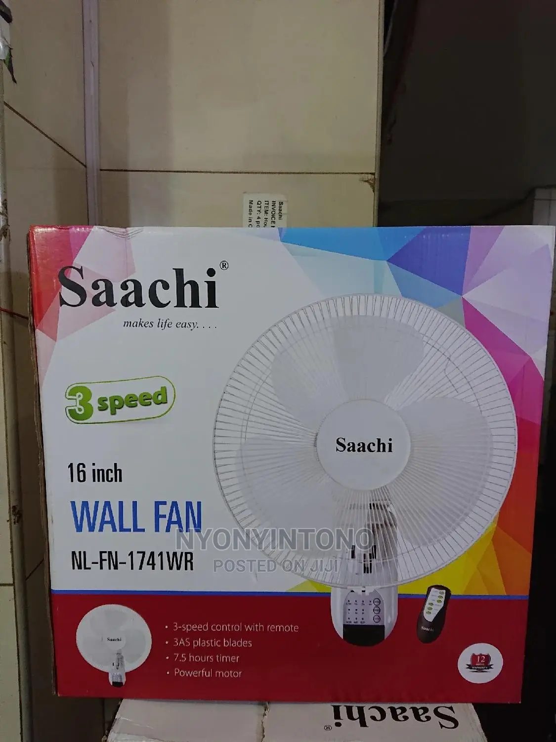 Saachi Wall Fan With Remote