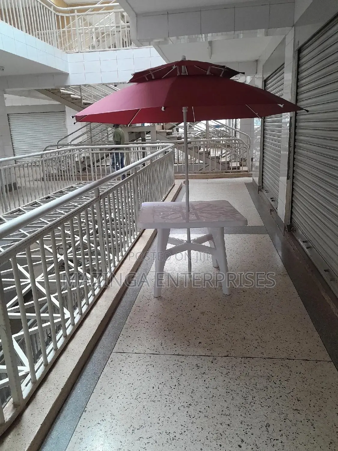 Square Table With Round Umbrella(Good for Bars Balcony)