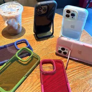 Clear Bumper Stand Holder Phone Case for iPhone