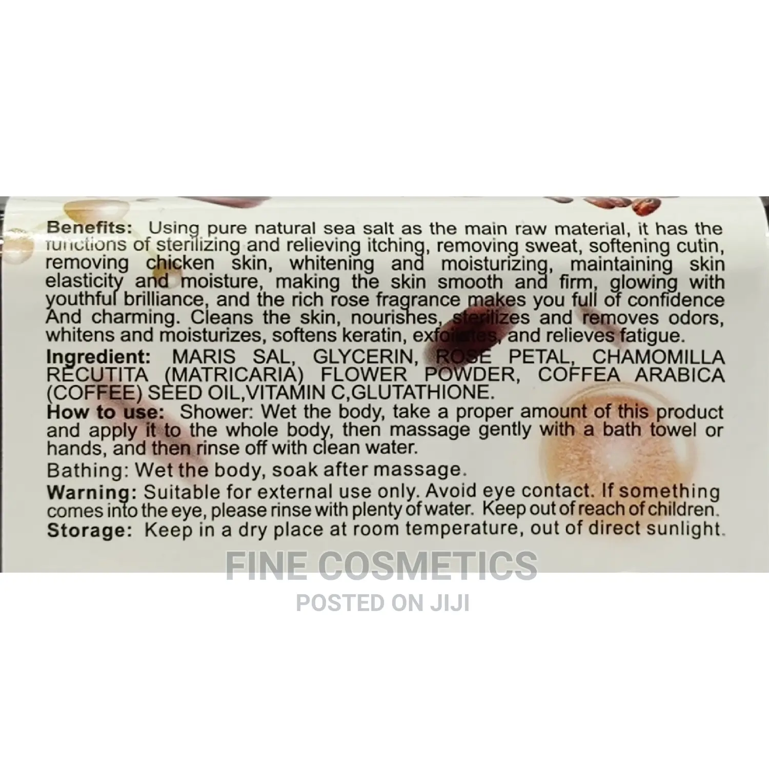 1kg Whitening Dry Sea Salt Bathing Coffee Scrub by Dr MEINAI