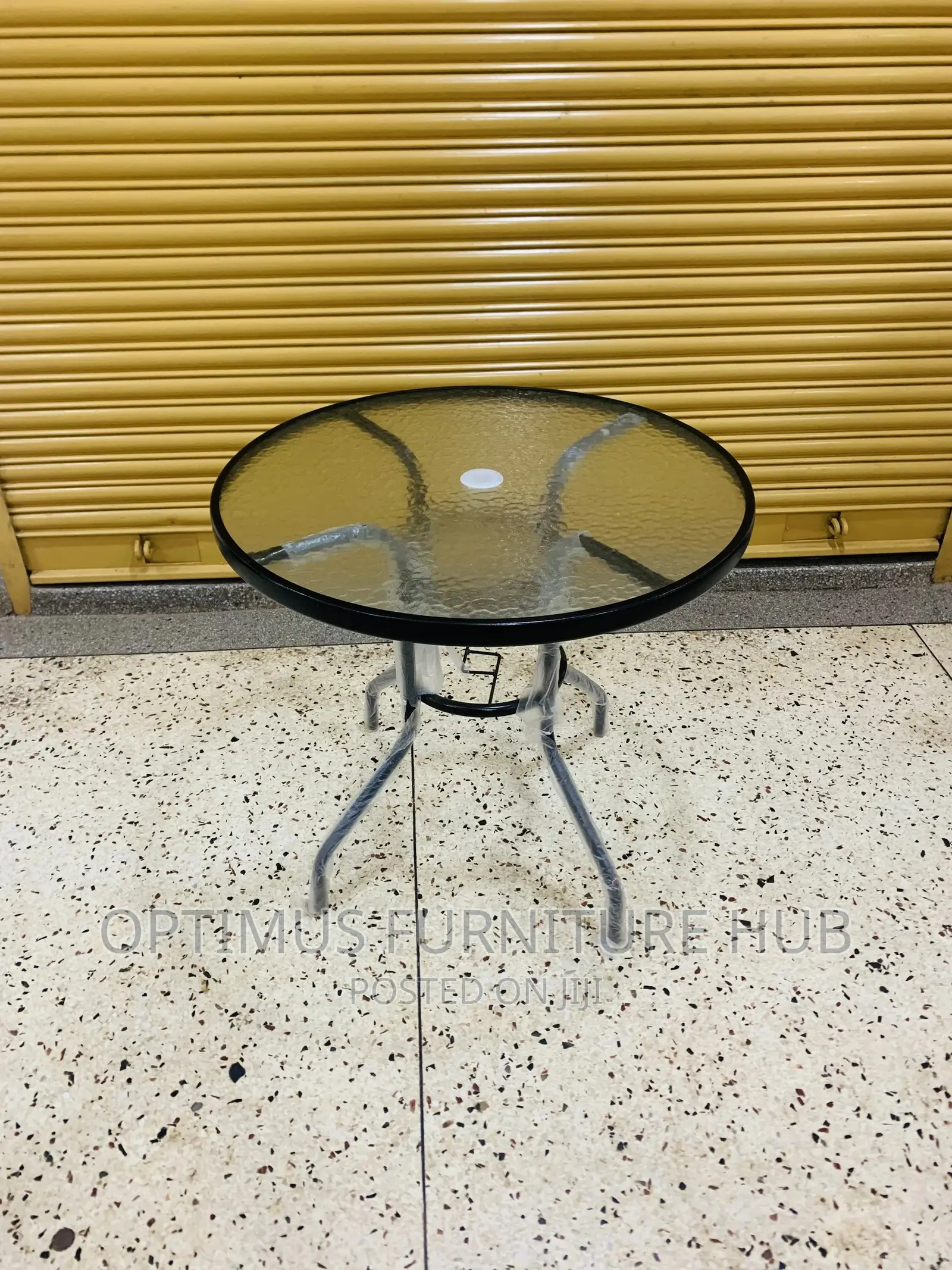 Glass Table (With An Umbrella Whole)
