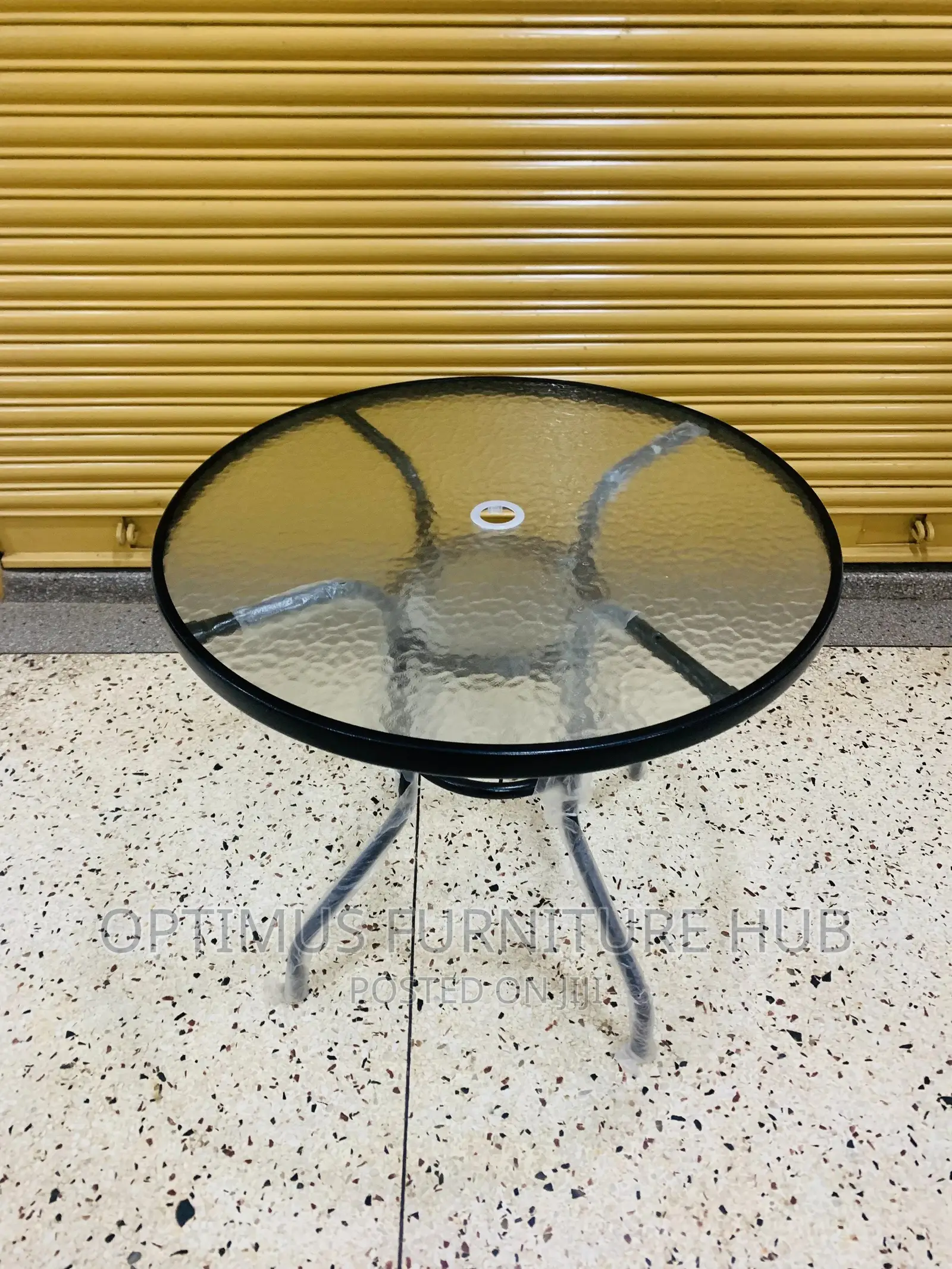 Glass Table (With An Umbrella Whole)