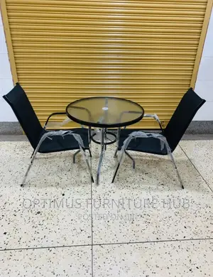 Glass Combo With Two Chairs