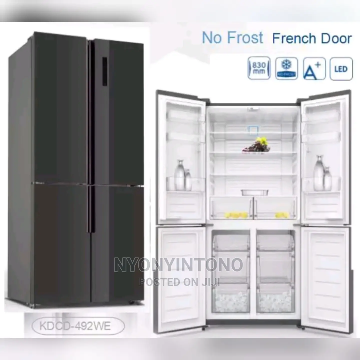 561liters Hisense Fridge 4 Door Black Mirror Finish