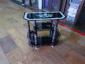 Strong Glass Tv Stand With Partition for Woofers and Speakers
