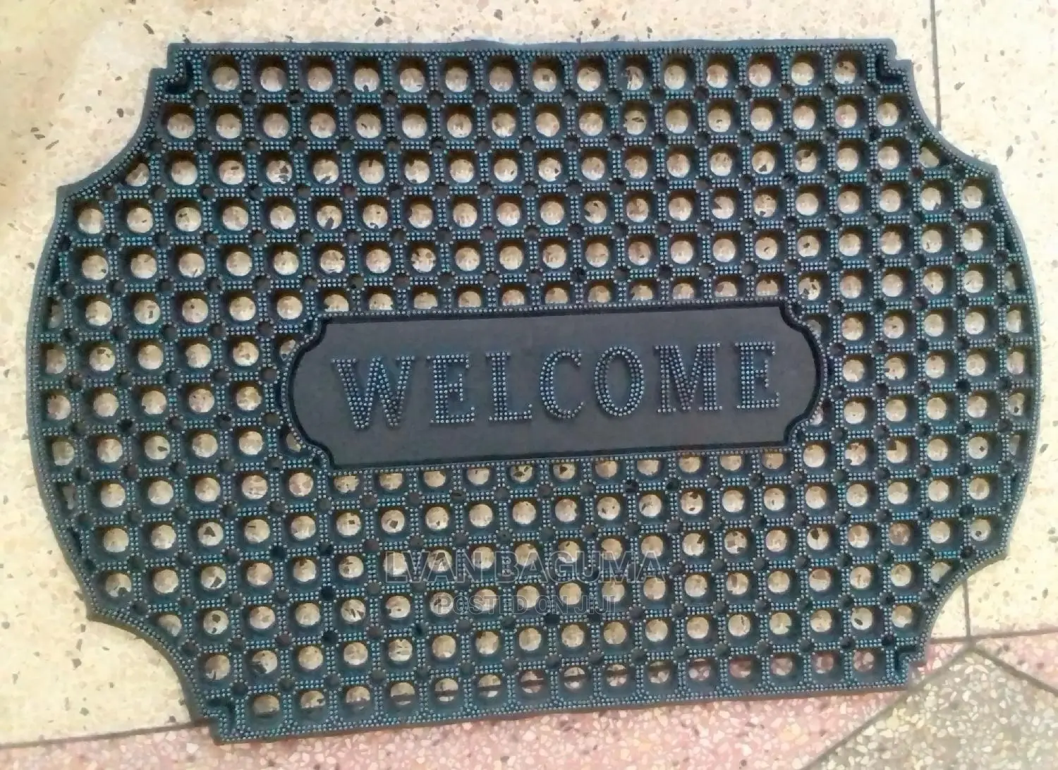 Welcome Rubber Door Mat - Big Size 3ft X 1.5ft