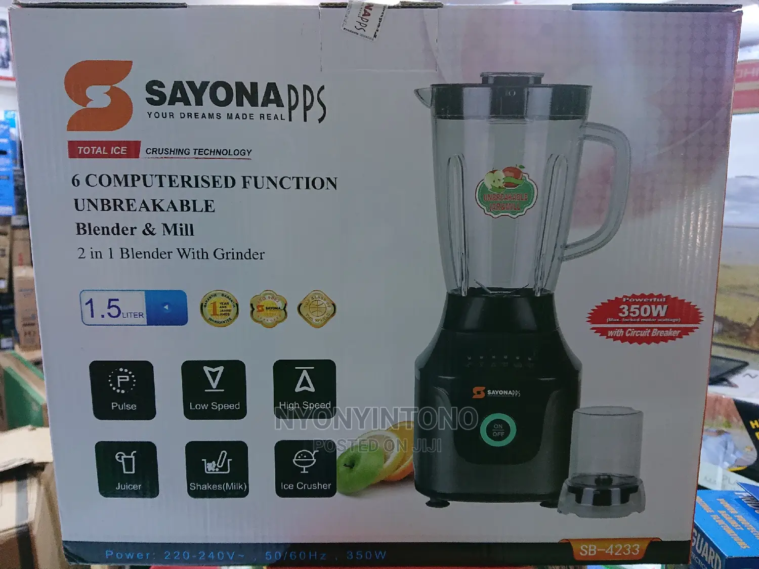 Sayona Blender Heavy Duty Professional Blender, Unbreakable