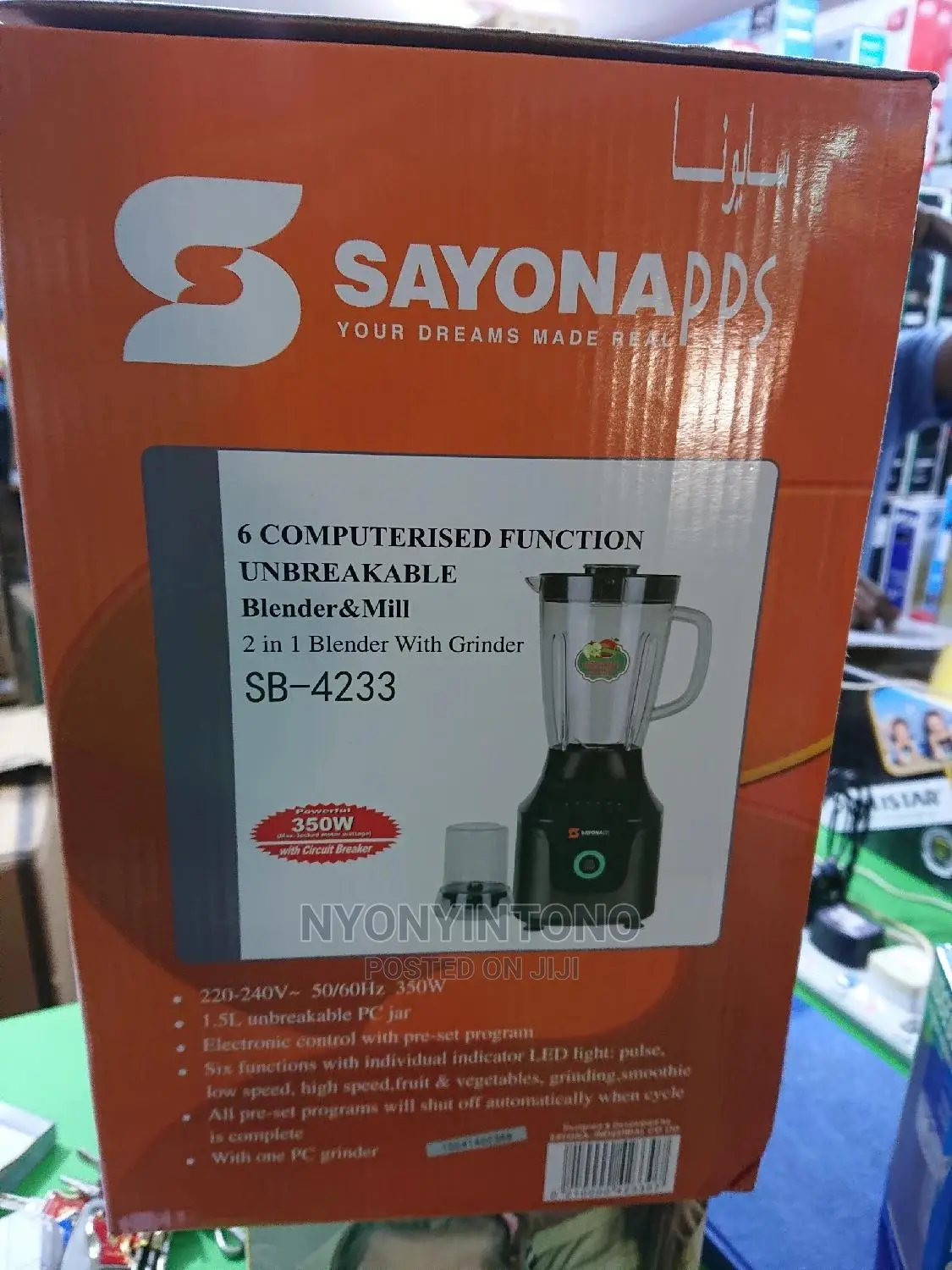 Sayona Blender Heavy Duty Professional Blender, Unbreakable