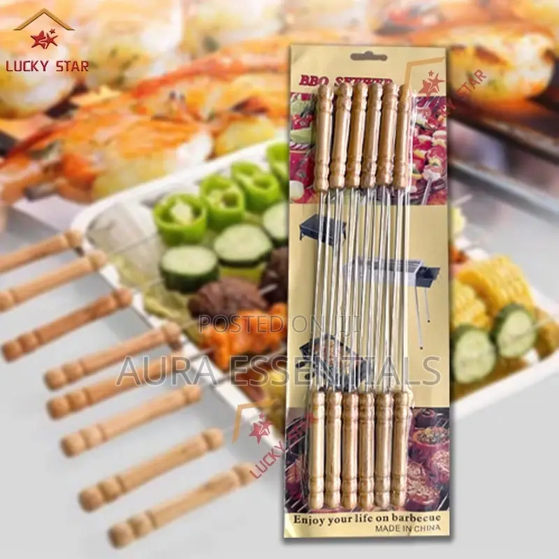 12pcs BBQ Skewers With Wooden Handles