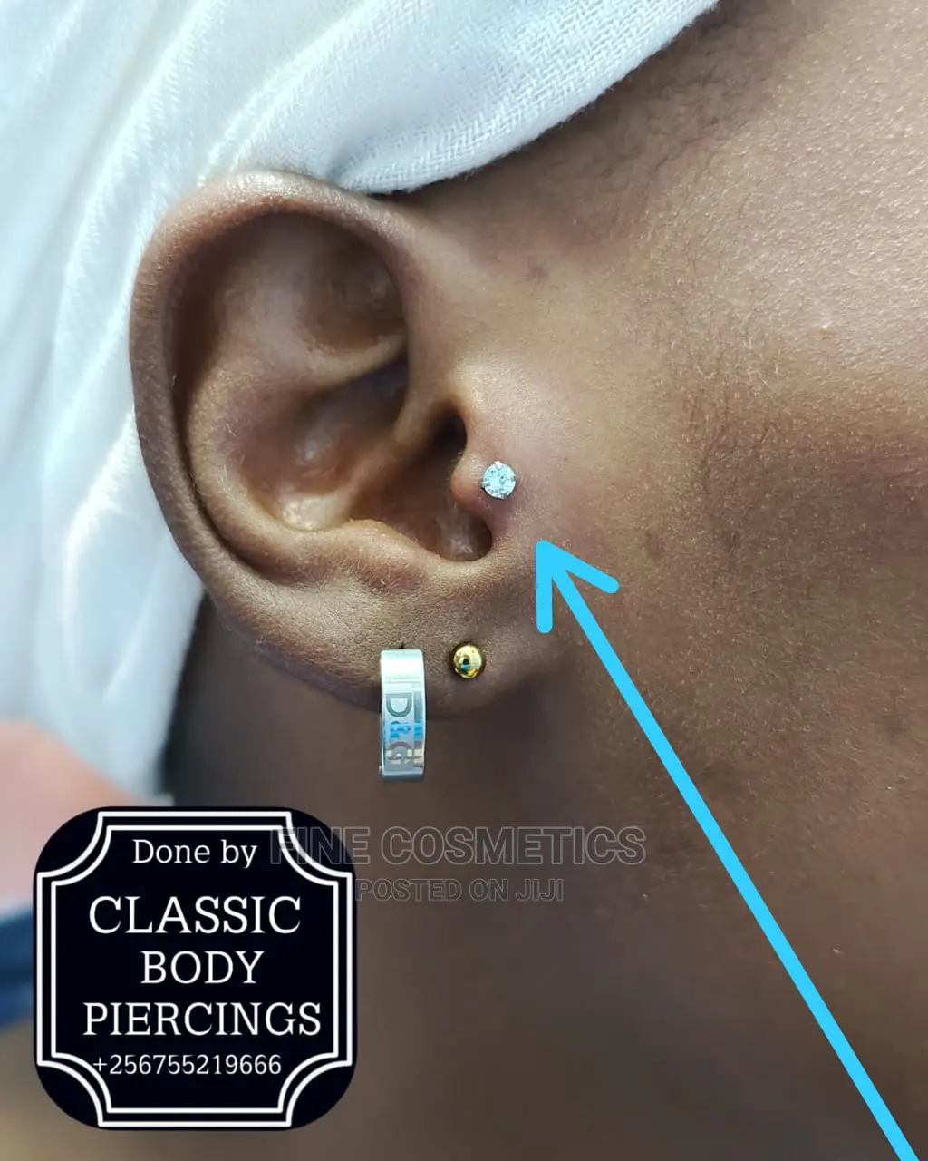 TRAGUS PIERCING Kampala Uganda. Safe Body Piercings Uganda