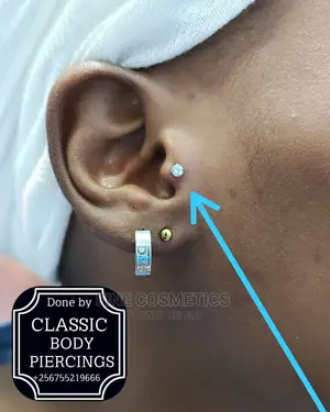 TRAGUS PIERCING Kampala Uganda. Safe Body Piercings Uganda