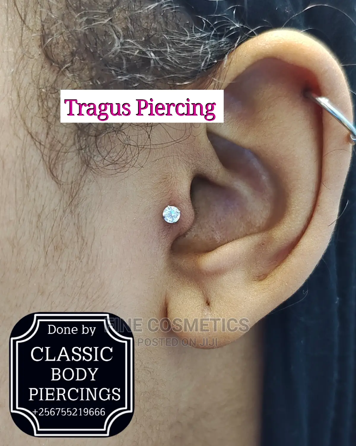 TRAGUS PIERCING Kampala Uganda. Safe Body Piercings Uganda