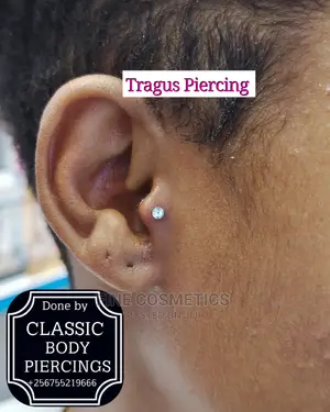 TRAGUS PIERCING Kampala Uganda. Safe Body Piercings Uganda