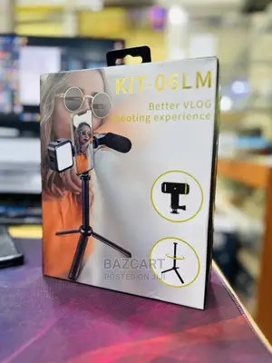 Vlogging Tripod With Light and Microphone