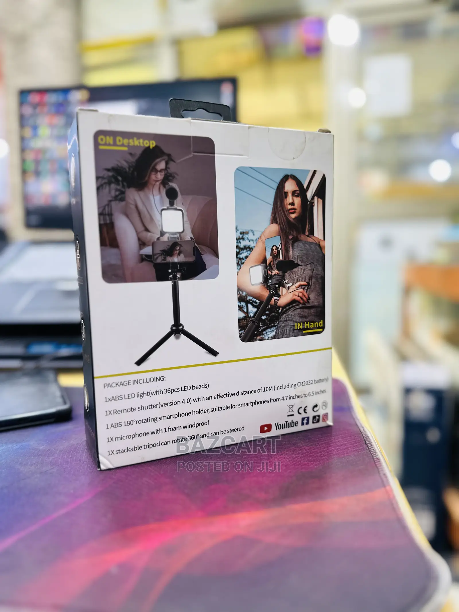 Vlogging Tripod With Light and Microphone