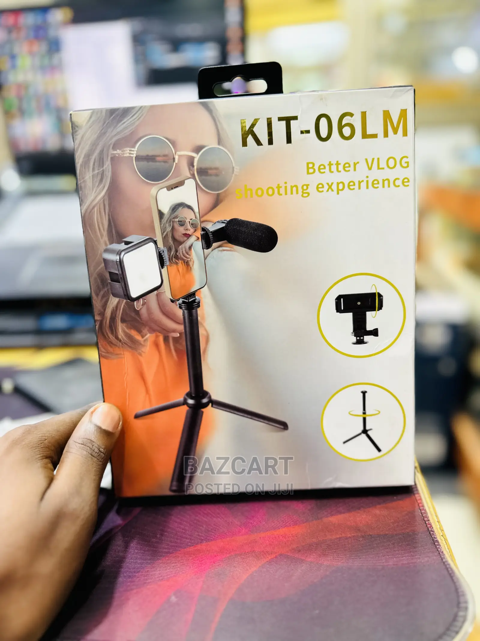 Vlogging Tripod With Light and Microphone