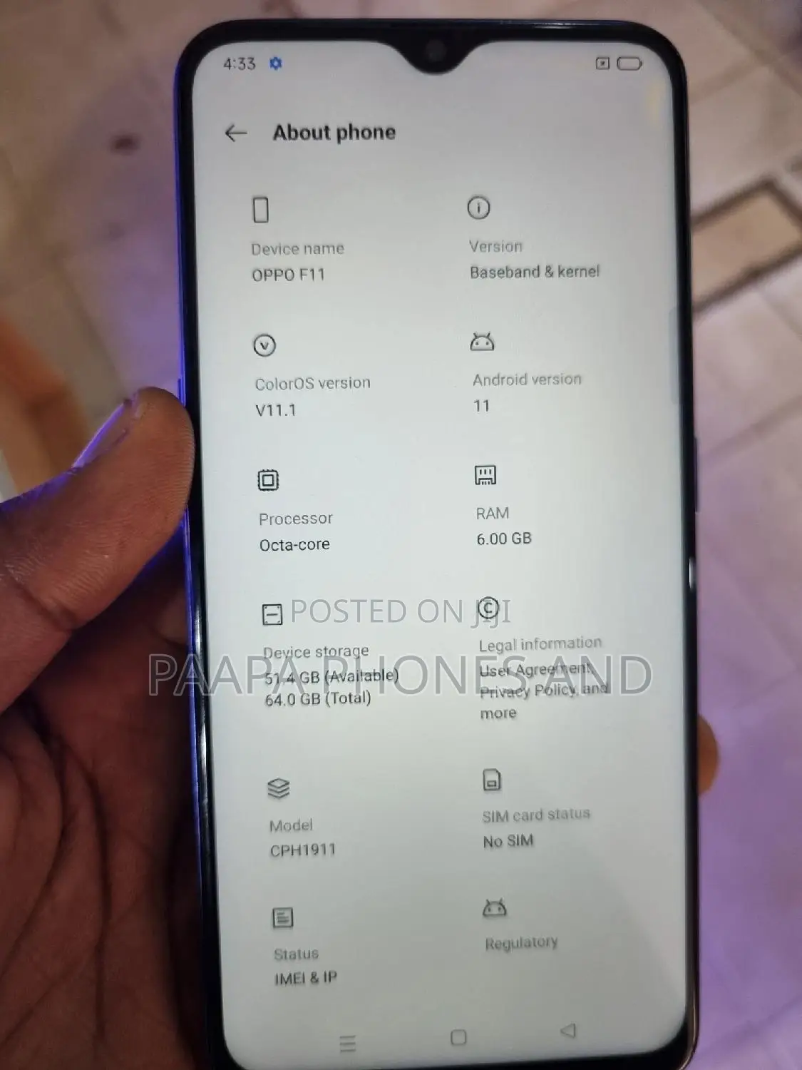 Oppo F11 64 GB Purple