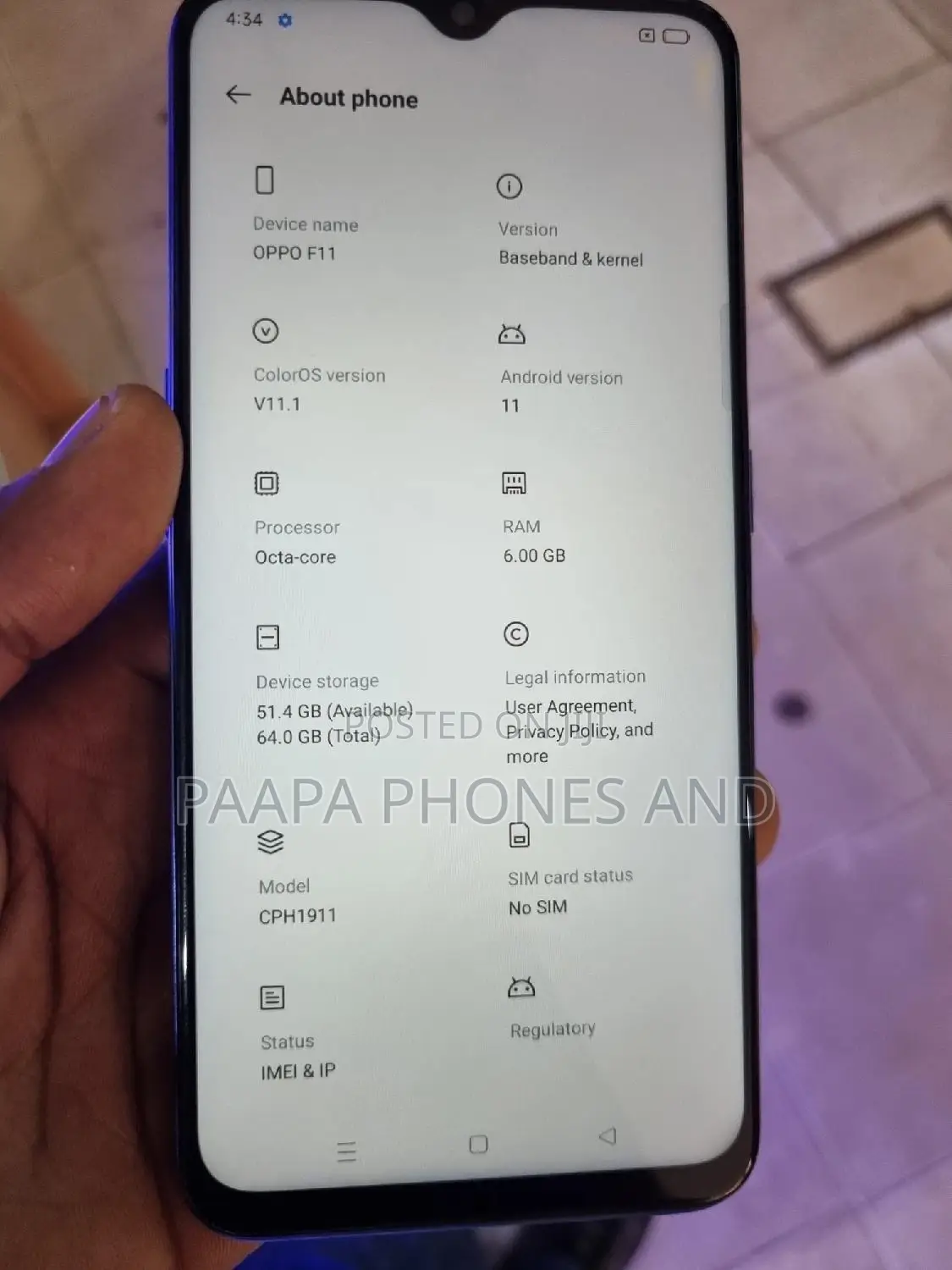 Oppo F11 64 GB Purple