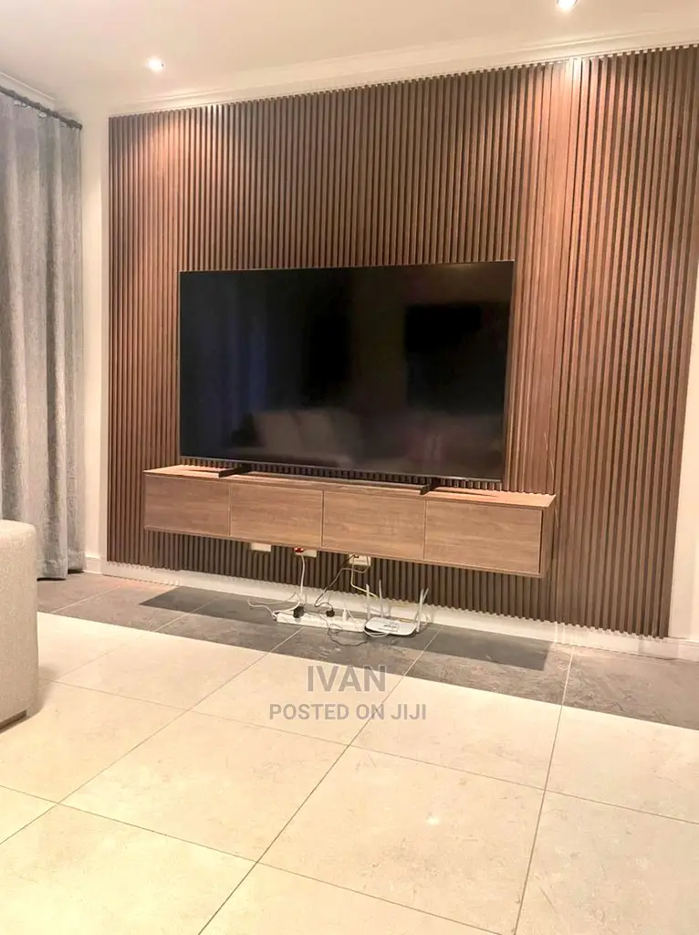 Wood Slat Tv Area