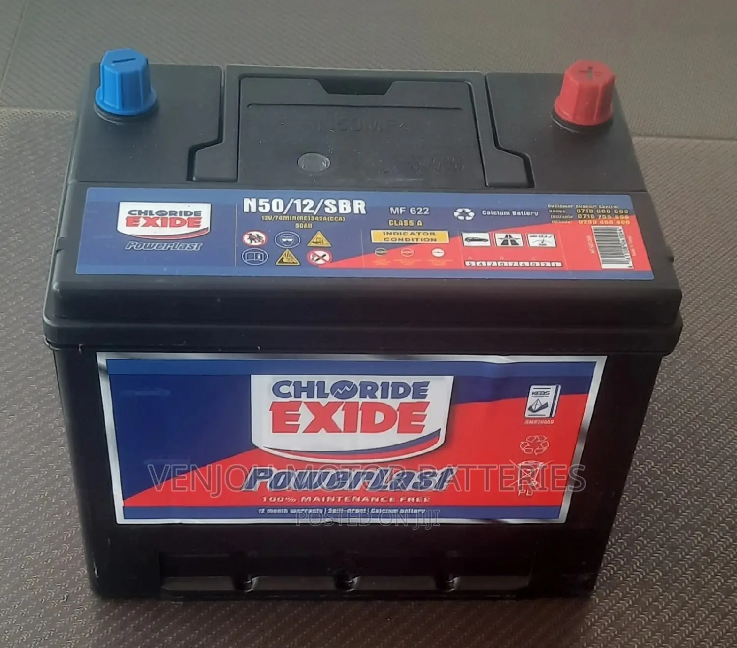 50 Ah Powerlast Maintenence Free Car Battery
